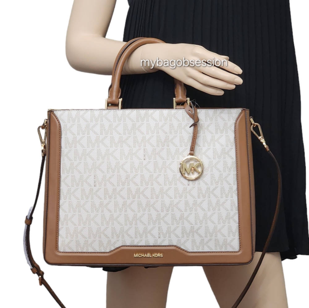 Michael Kors Jessie Logo Large Satchel - Picture 8 of 10